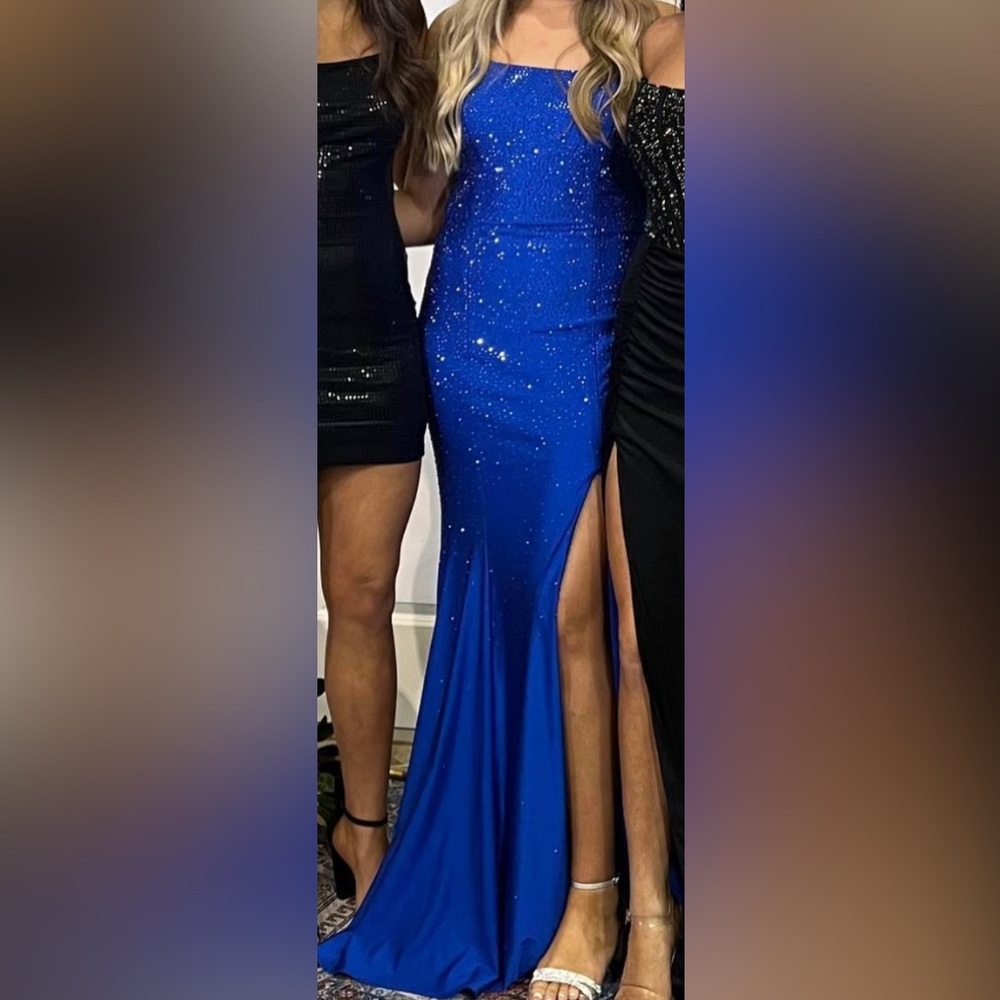 Blue sparkly formal dress!!